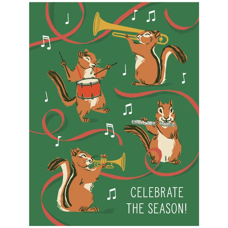 Chipmunk Band Holiday Card