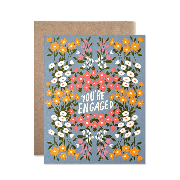 You're Engaged Blue Garden Card