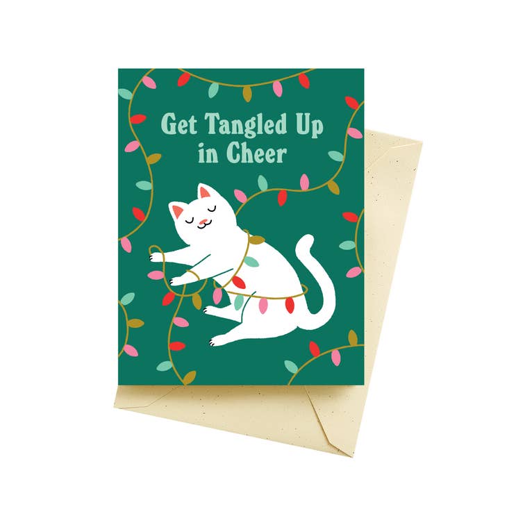Tangled Cat Holiday Card