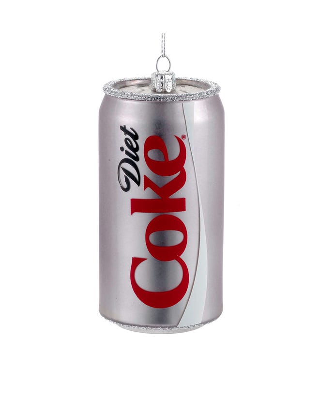 Diet Coca-Cola® Can Glass Ornament