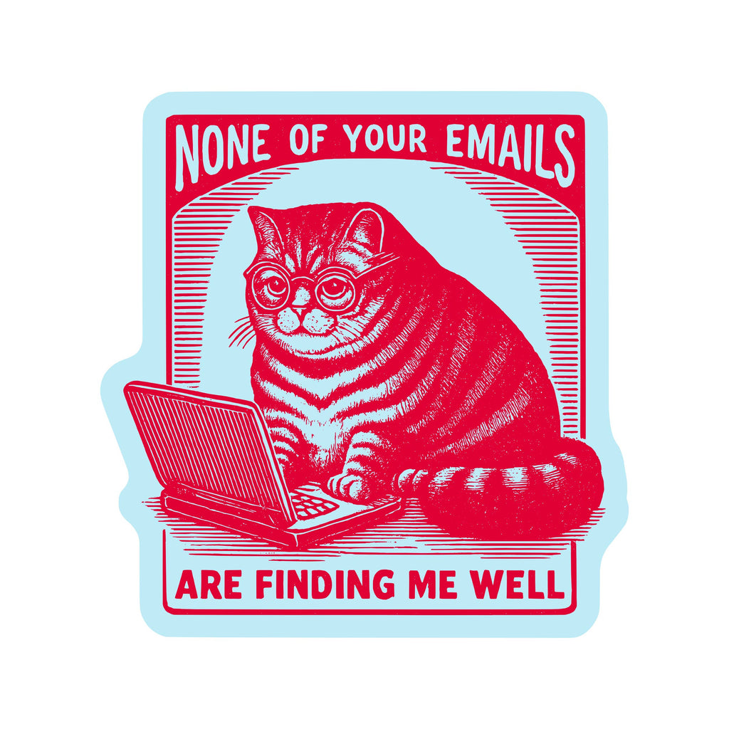 Work Cat Emails Sticker | Hartford Prints