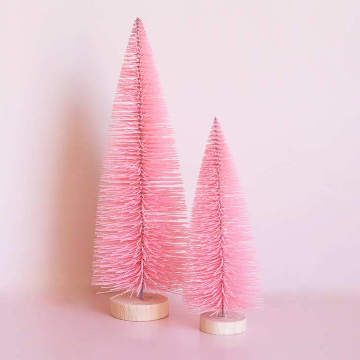 Bottle Brush Tree - Warm Pink  9''