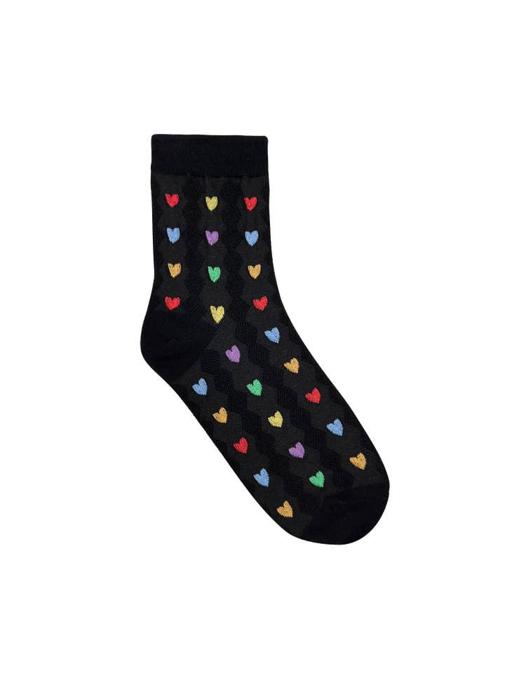 Heart Party Socks - Black