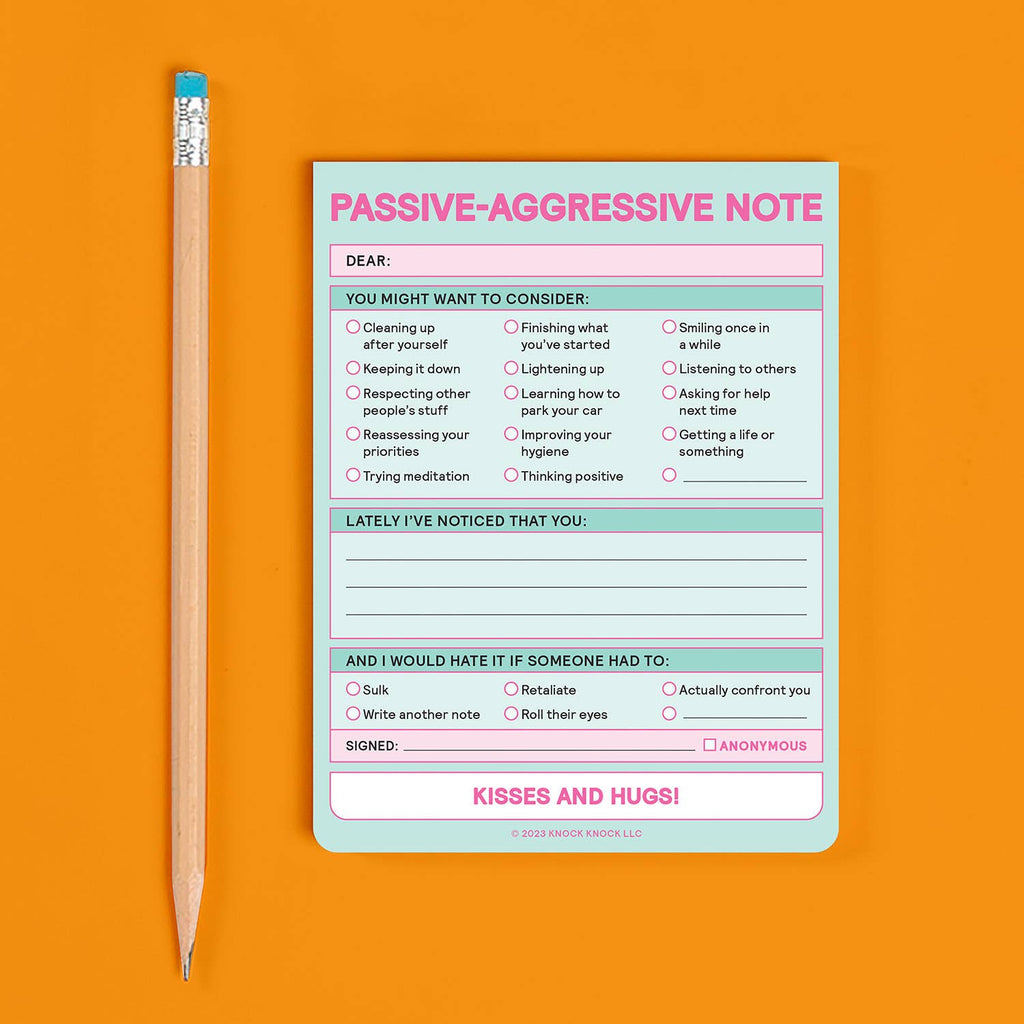 Passive Aggressive Nifty Note Pad (Pastel Version) | Hartford Prints