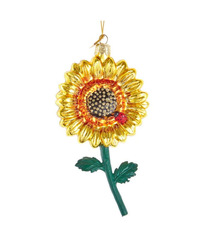 Sunflower Glass Ornament