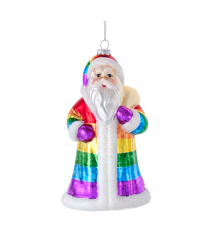 Rainbow Santa Ornament