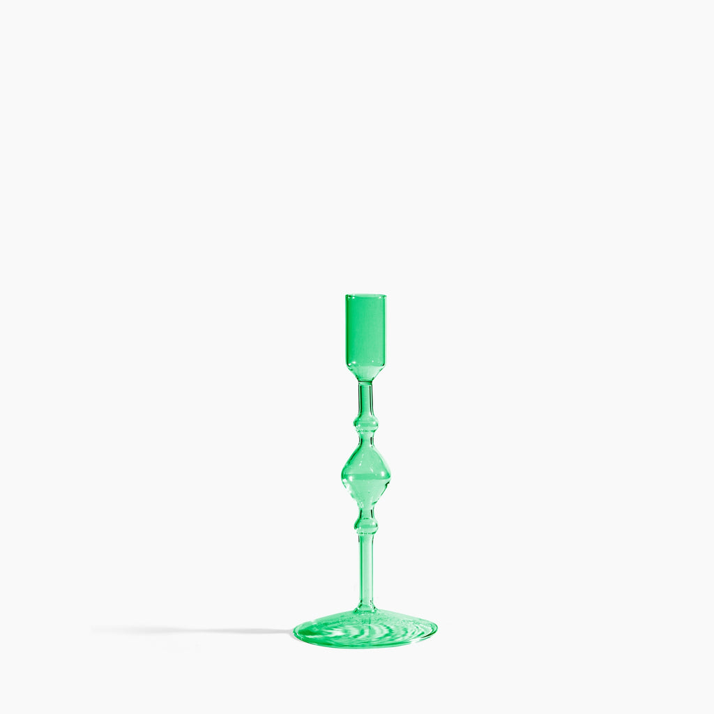 Tall Green Candlestick Holder