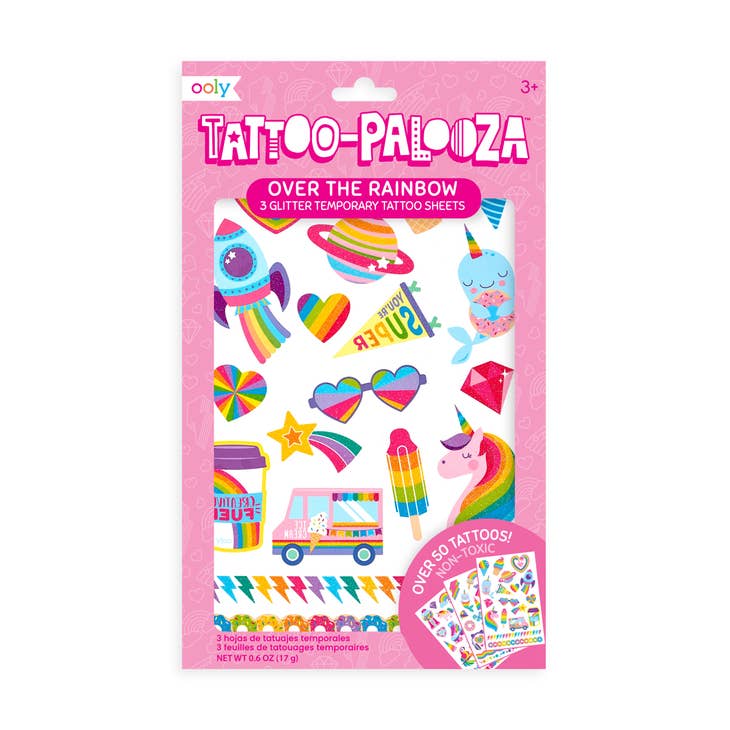 Tattoo Palooza Temporary Glitter Tattoo: Over The Rainbow