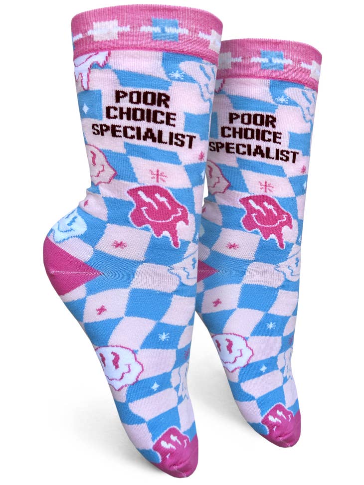 Poor Choice Specialist Womens Crew Socks