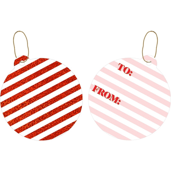 Red White Stripe Gift Tags