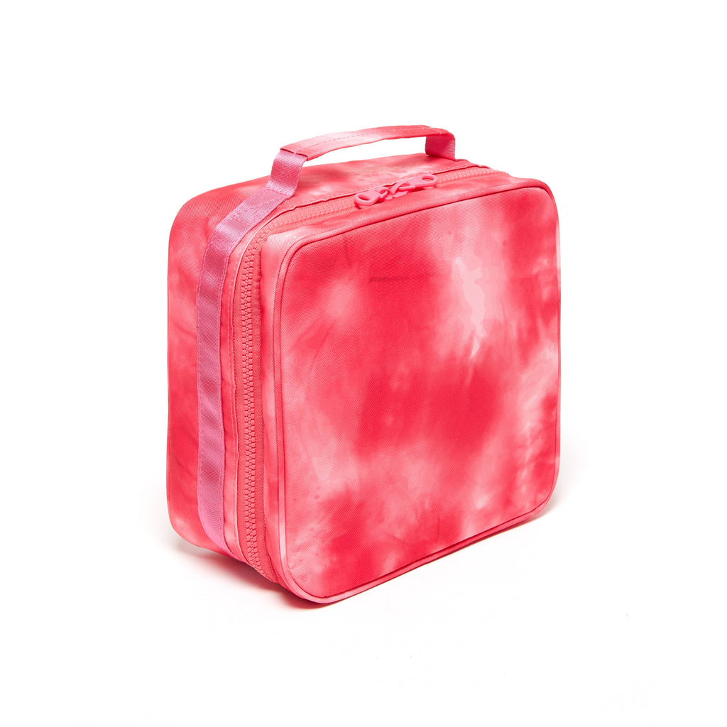 What's for Lunch? Square Lunch Bag Hot Pink Tie Dye