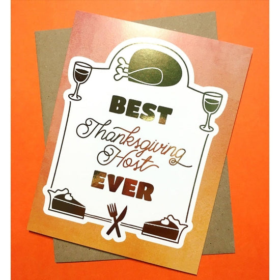 Best Host Ever Foil Thanksgiving Card
