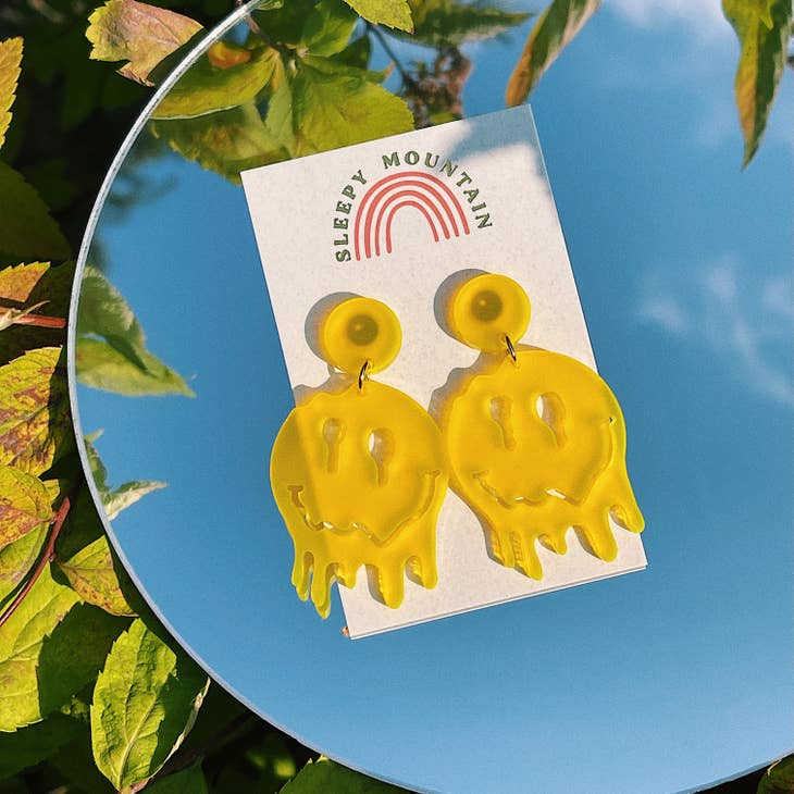 Melted Smiley Face Earrings