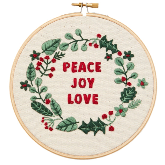 Peace Joy Love Embroidery Kit