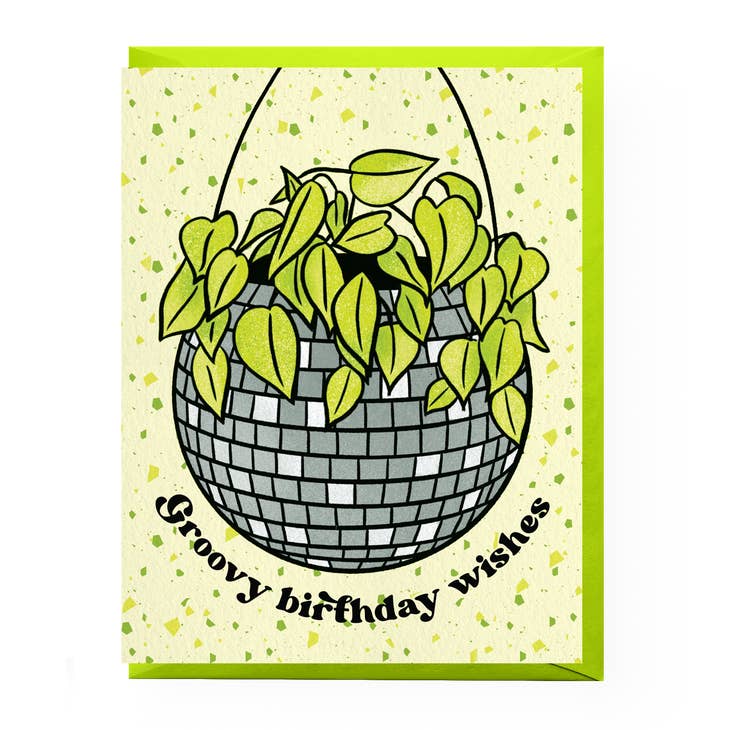Disco Planter Birthday Card