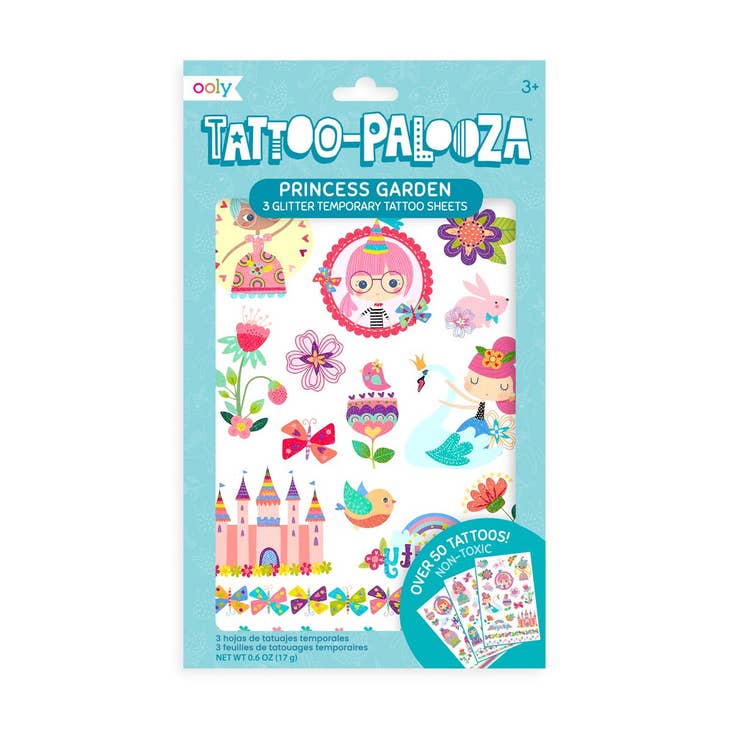 Tattoo Palooza Temporary Glitter Tattoo: Princess Garden