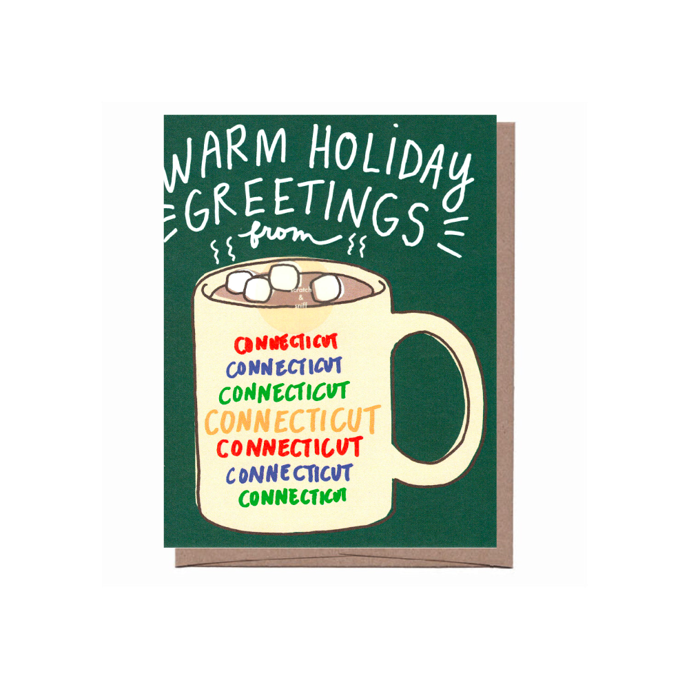 Holiday Greetings Connecticut Mug Card