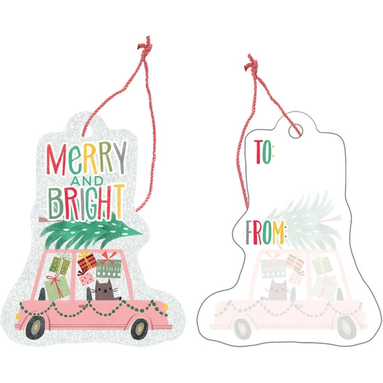 Christmas Cats in Cars Gift Tags