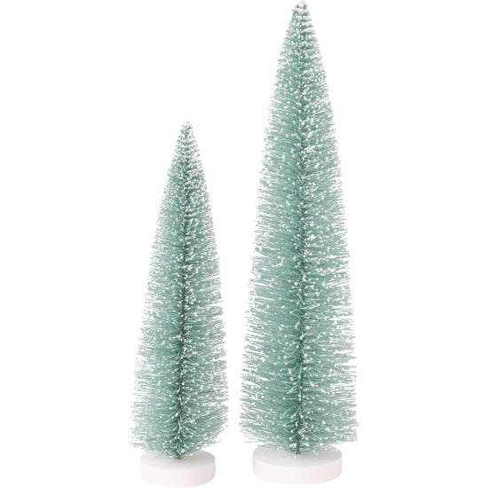 Glittered Teal Bristle Tree - 12 inch