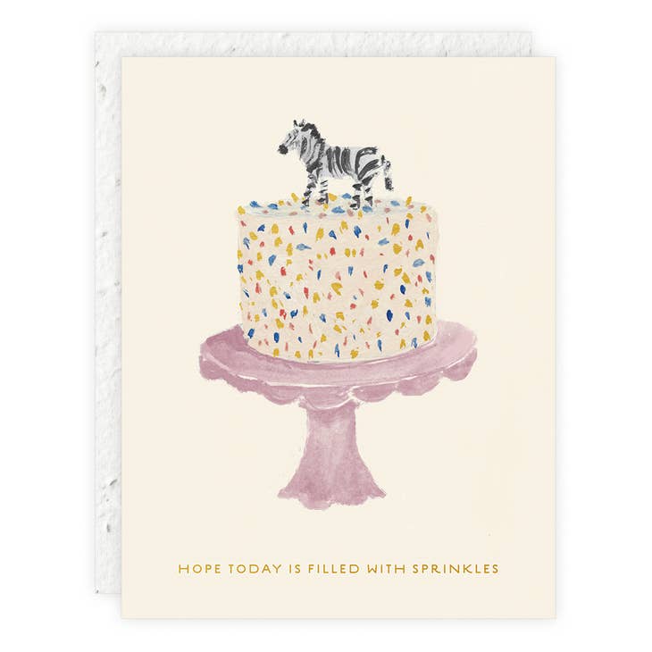 Zebra Birthday Cake Card