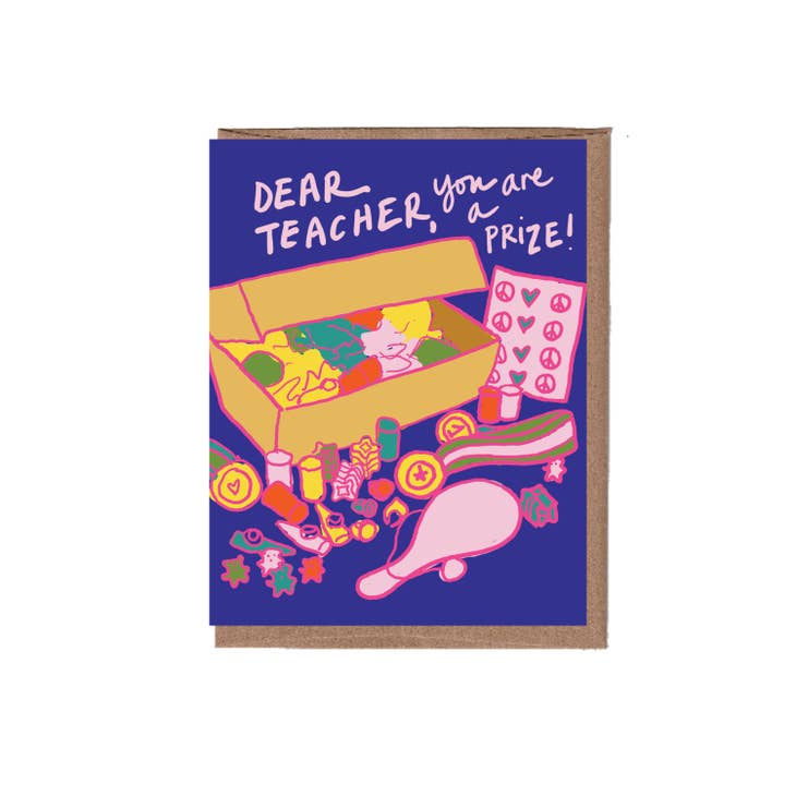 Prize Box Teacher Greeting Card