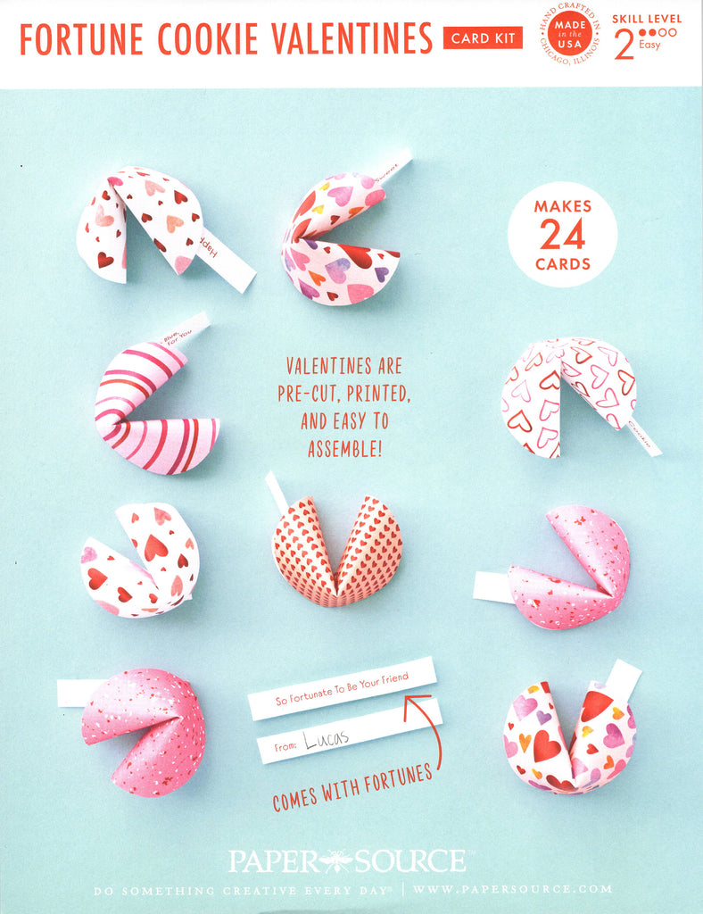 Fortune Cookie Valentine Card Kit (Set of 24)