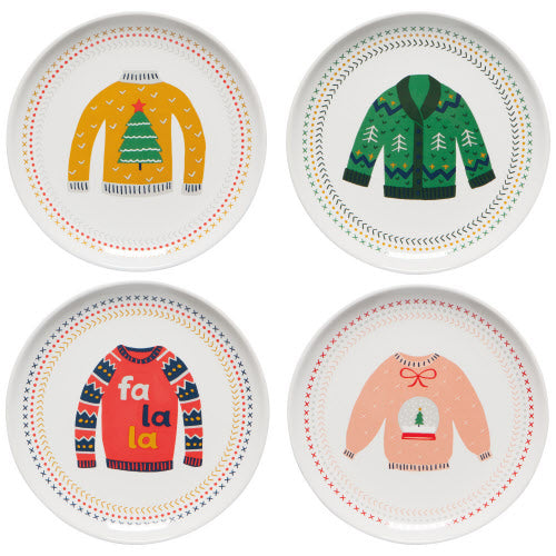 Appie Plates Set of 4 Ugly Sweater